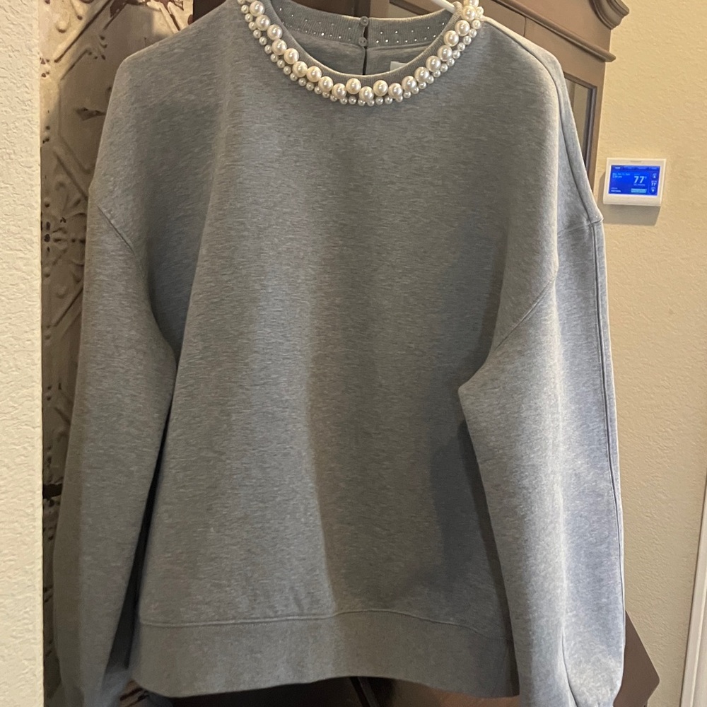 GREY LAB Gray Pearl-Trim Crewneck Sweatshirt
